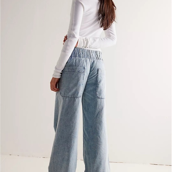 Free People Denim Blue Flare Jeans - Picture 2 of 2